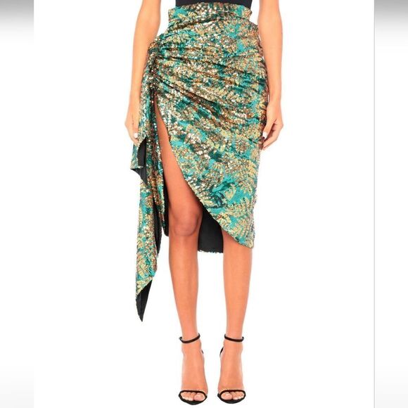 Giuseppe Di Morabito Asymmetric Sequin skirt size 40 4 US New - Picture 1 of 16